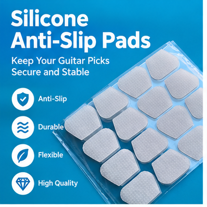 Silicone Anti-Slip Pads for Guitar Picks – Self-Adhesive Grip Pads
