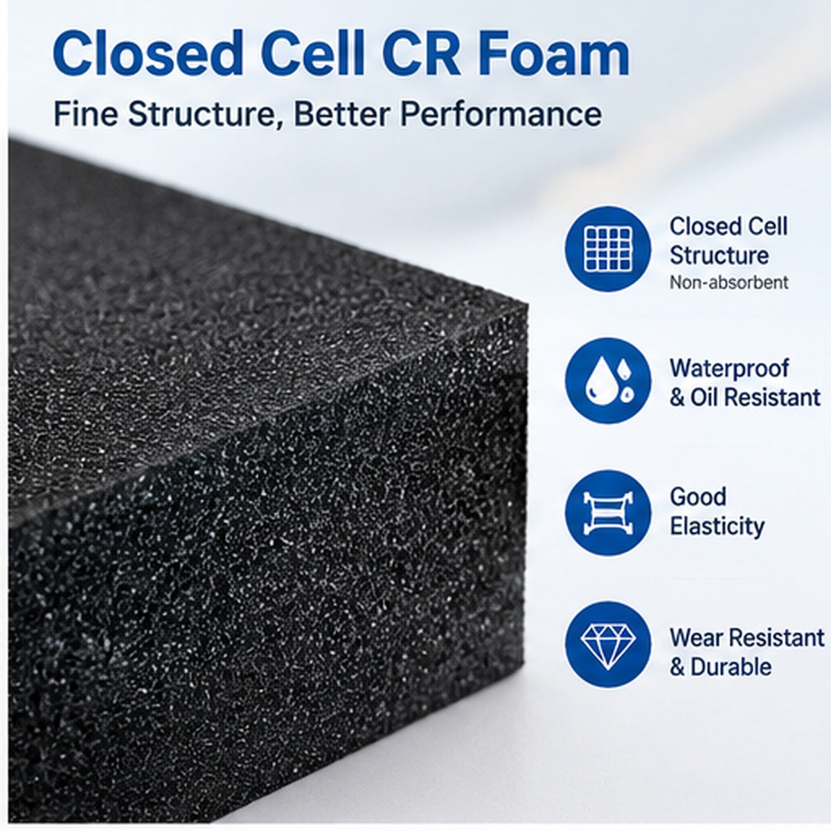 CR Flame Retardant Foam Sheet – UL 94 V-0 Closed Cell Chloroprene Rubber Foam