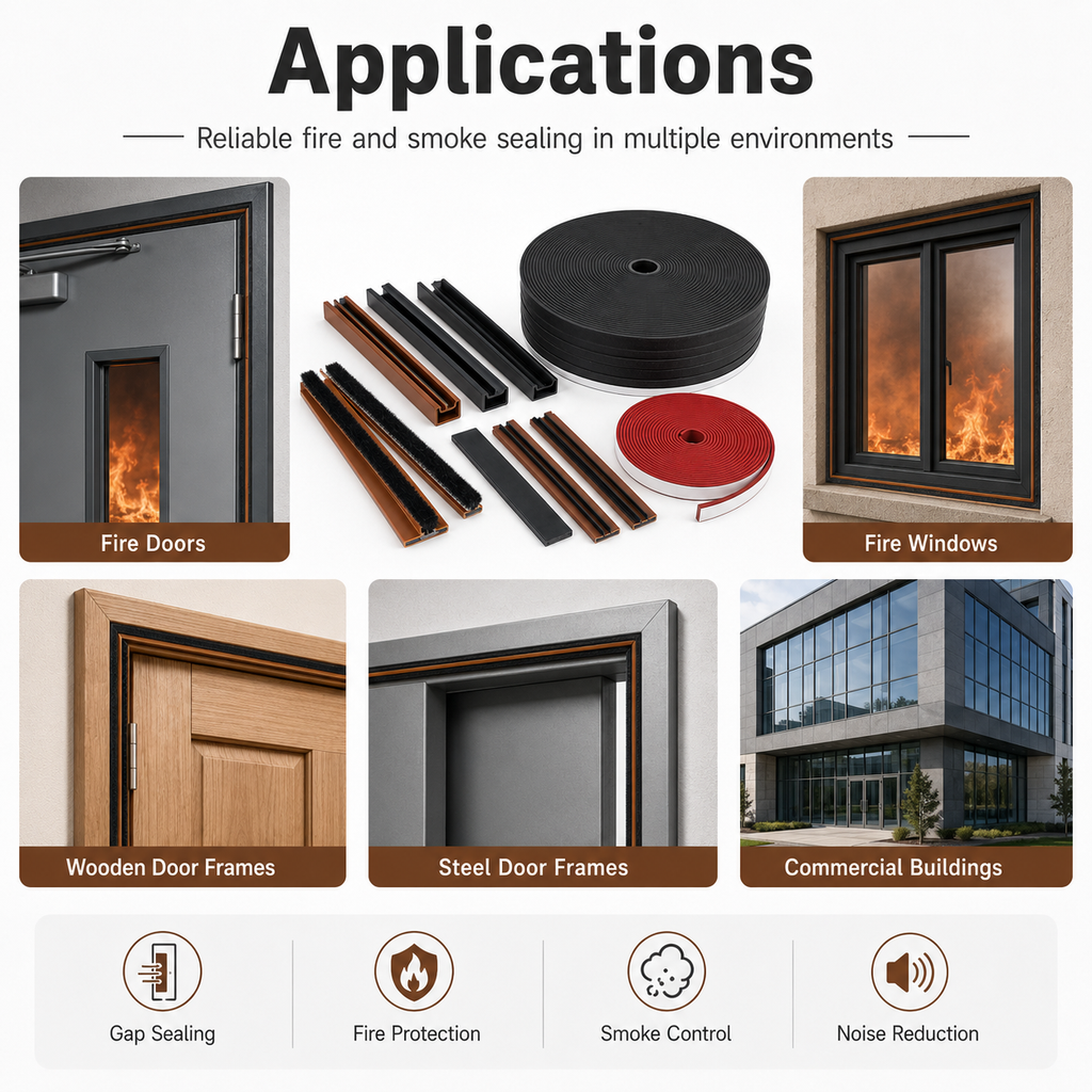 Custom Intumescent Fire & Smoke Seal Strip for Doors and Windows