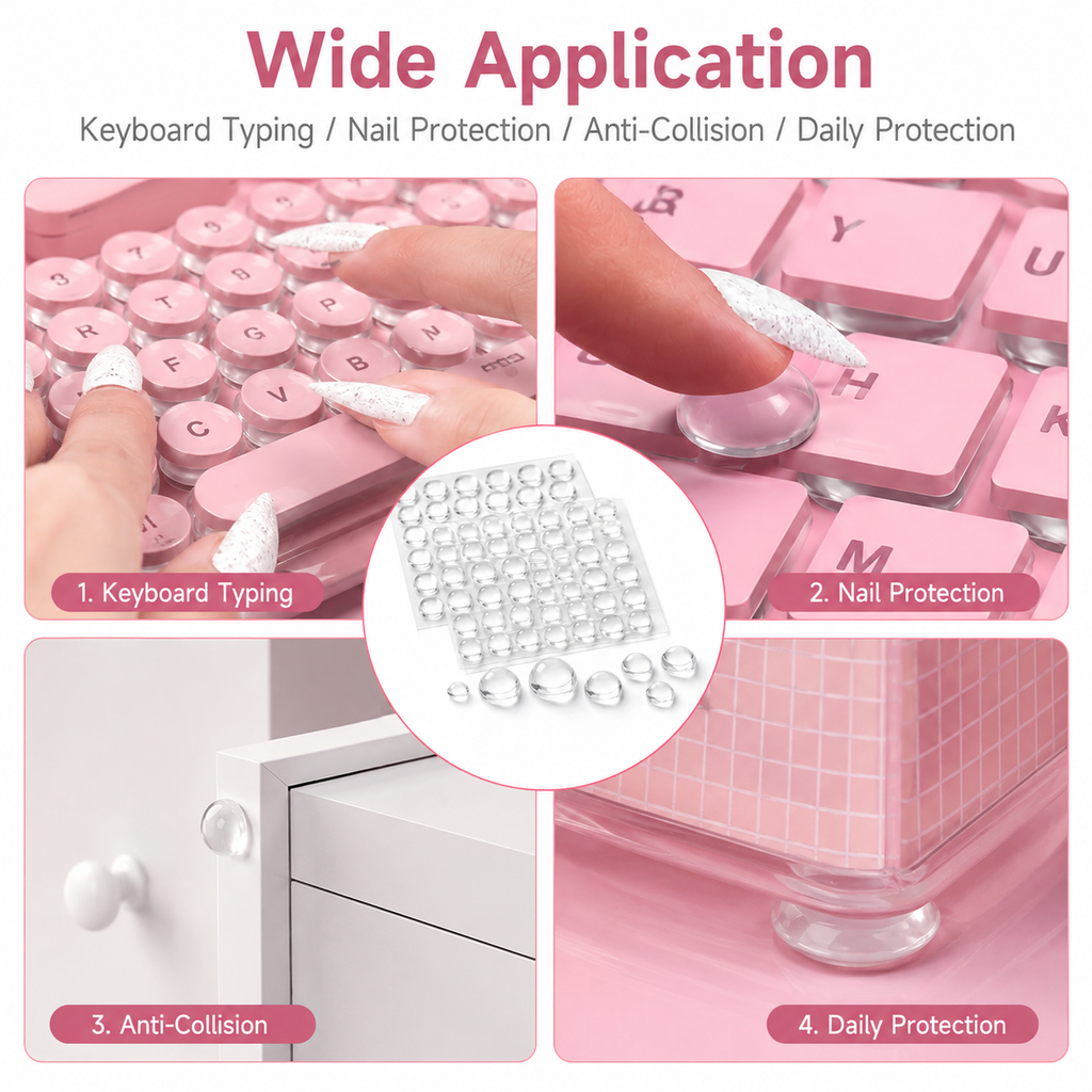 Clear Self-Adhesive Silicone Bumper Pads – Anti-Collision Protective Domes