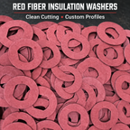 TPF PBT and Red Vulcanized Fiber Insulation Washers | Custom Die-Cut Pads