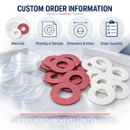 TPF PBT and Red Vulcanized Fiber Insulation Washers | Custom Die-Cut Pads