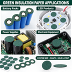 Green Insulation Paper Pads for Battery Packs and Electronics | Custom Die-Cut