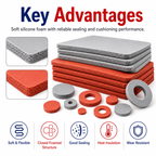Custom Silicone Foam Sheet | Heat Resistant Flame Retardant Sealing & Cushioning Foam