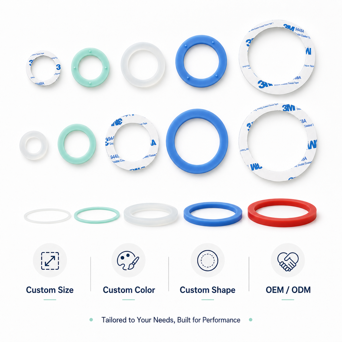 Custom Silicone Sealing Rings | OEM & ODM Gaskets
