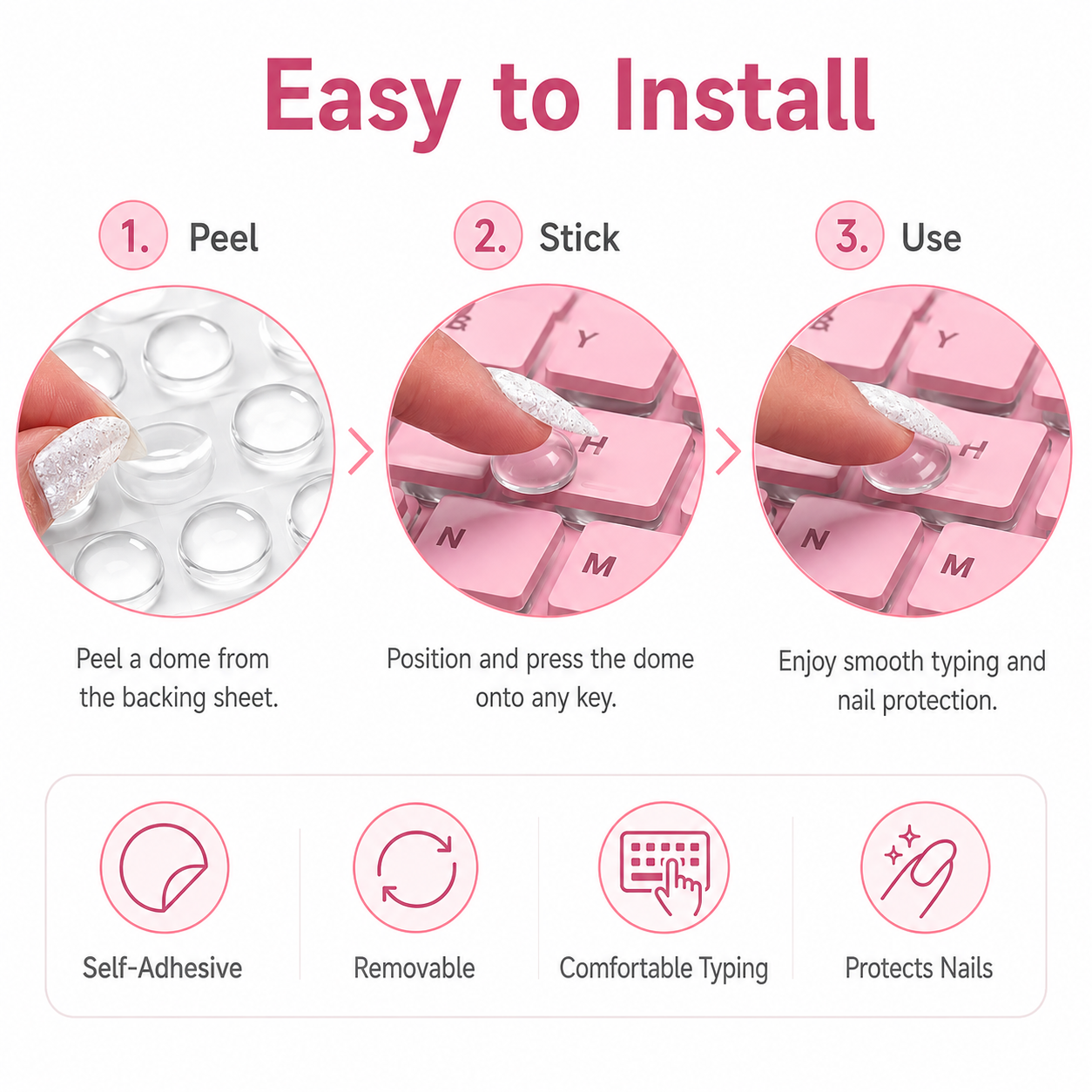 Clear Self-Adhesive Silicone Bumper Pads – Anti-Collision Protective Domes