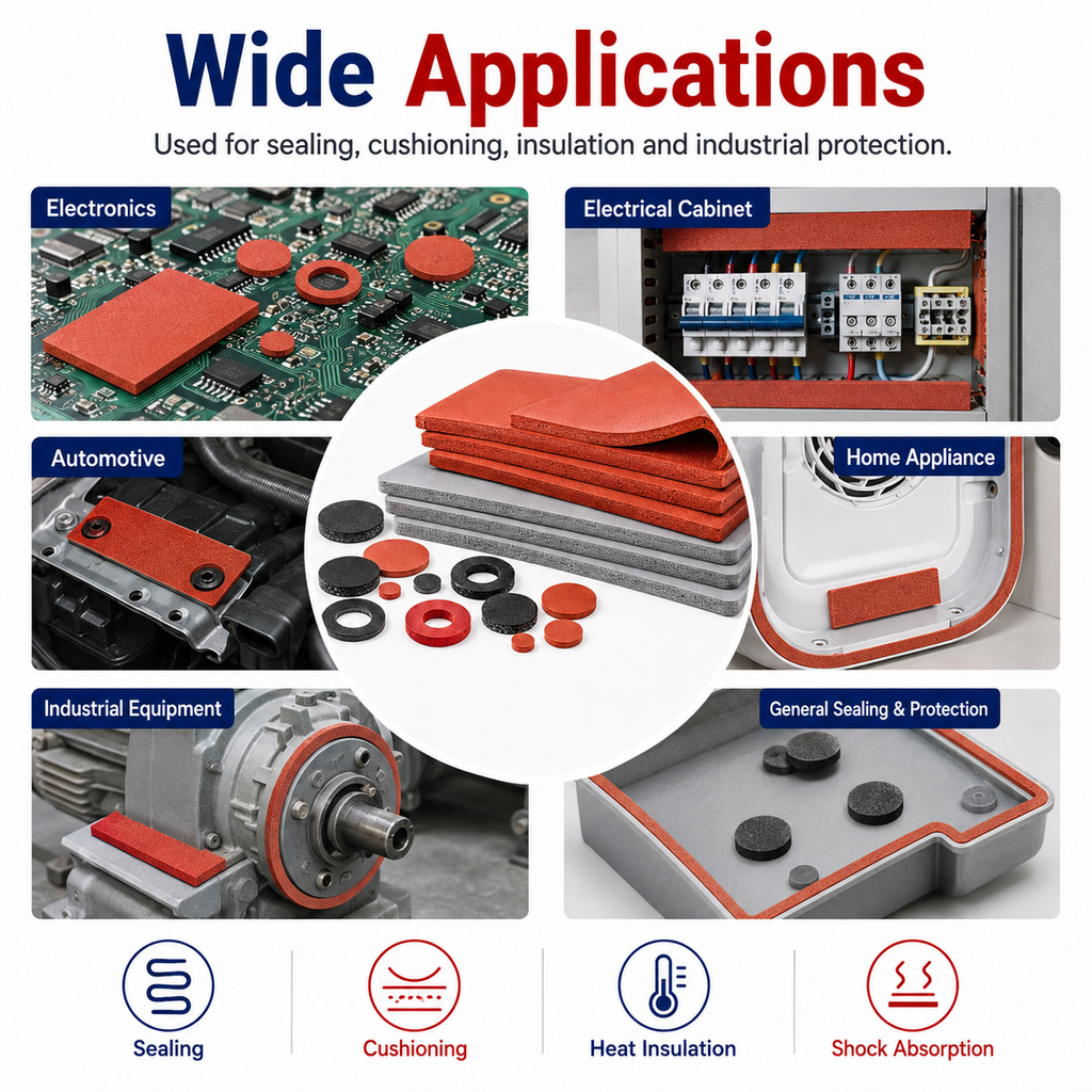 Custom Silicone Foam Sheet | Heat Resistant Flame Retardant Sealing & Cushioning Foam