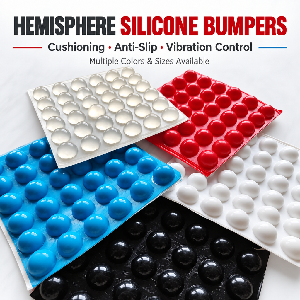 Silicone Bumper Pads for Furniture, Cabinets, Electronics and Glass | Custom Made