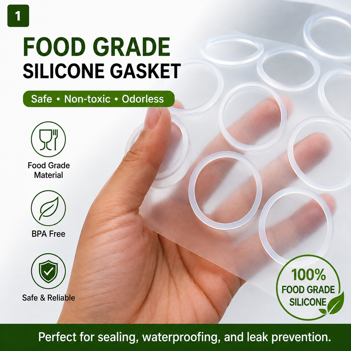 Custom Food Grade Silicone Gasket & Sealing Ring – Waterproof Heat Resistant