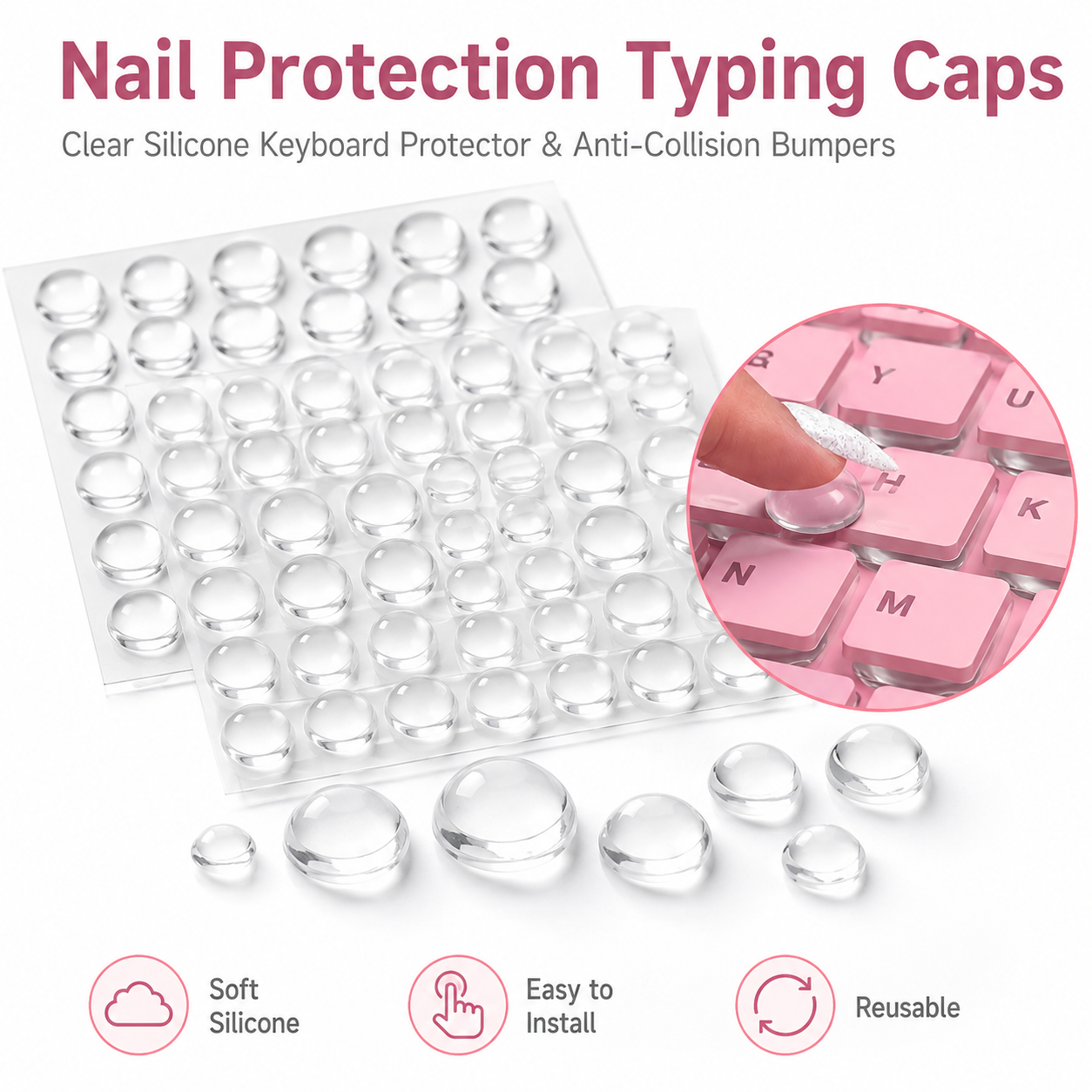 Clear Self-Adhesive Silicone Bumper Pads – Anti-Collision Protective Domes