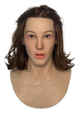 Alice Realistic Silicone Female Face Mask with Hair – Full Head Mask