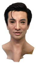 Classic Asian Male Realistic Silicone Face Mask with Black Hair