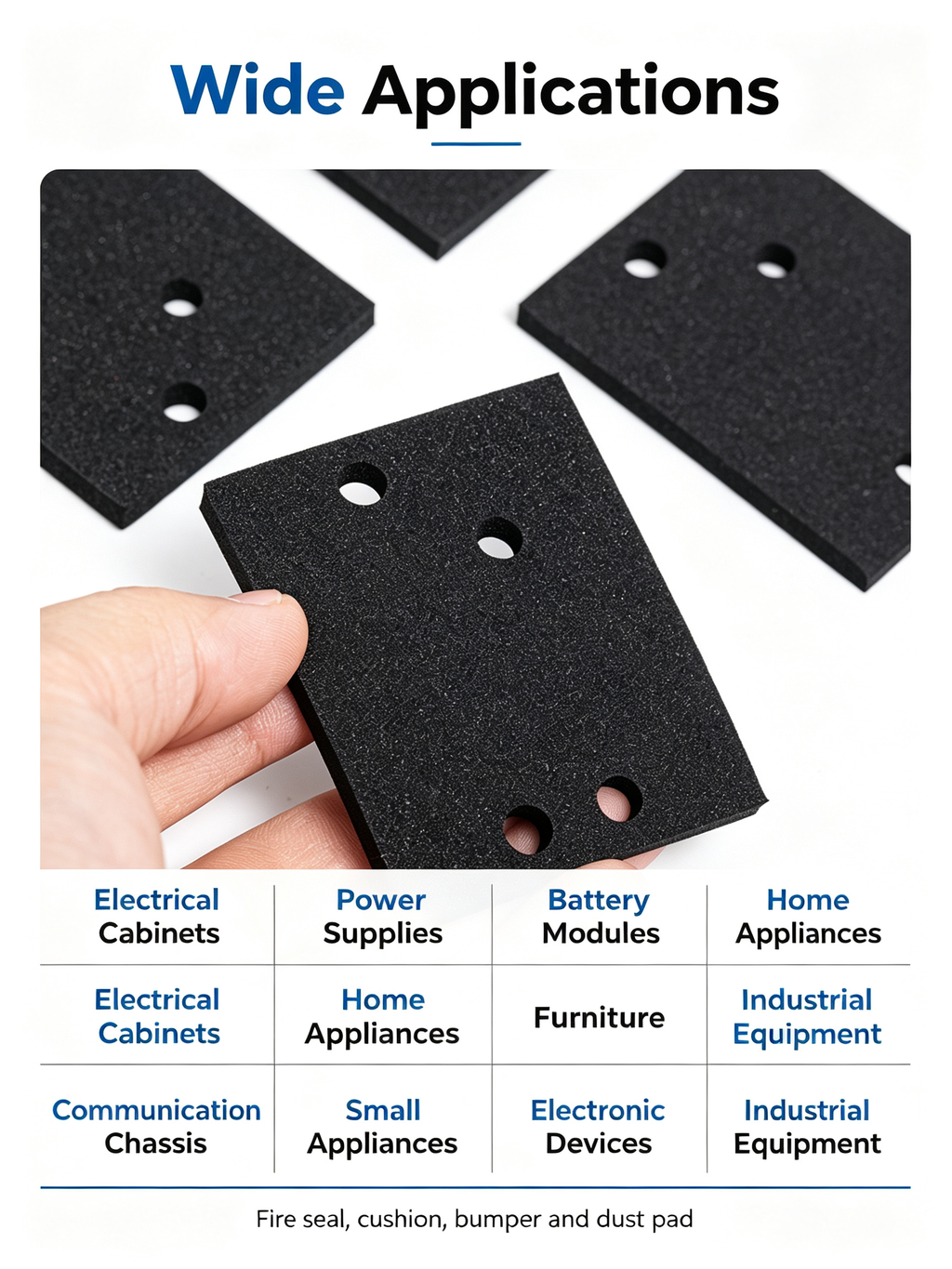 CR Flame-Retardant Foam Sheet & Custom Die-Cut Parts