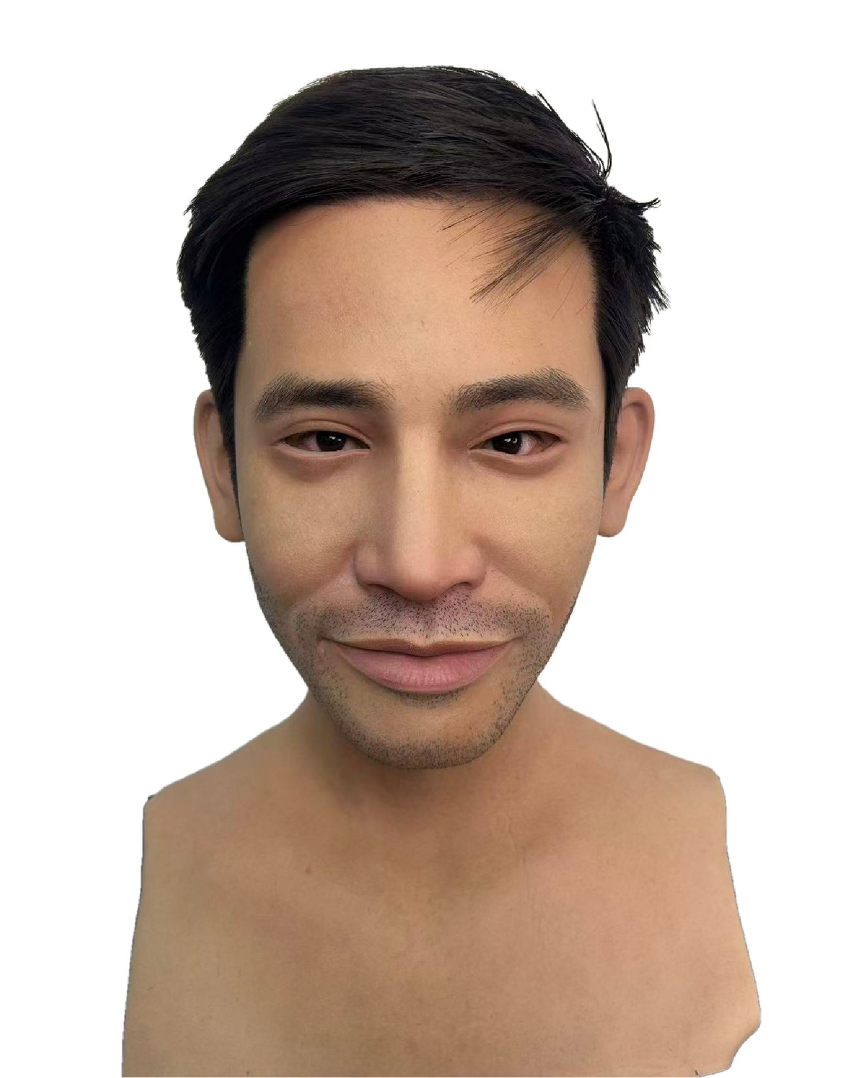 David Realistic Silicone Male Face Mask with Black Hair – Full Head Mask