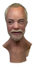 FENDI Realistic Elderly Male Silicone Face Mask with Gray Hair & Beard