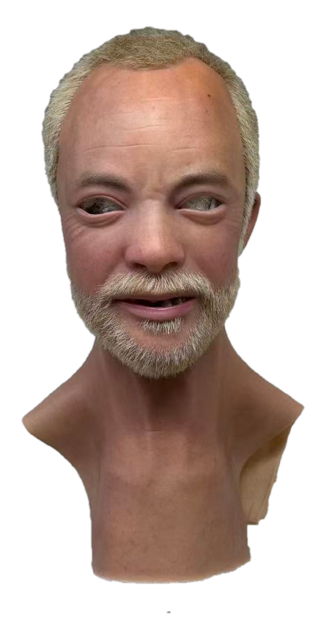 FENDI Realistic Elderly Male Silicone Face Mask with Gray Hair & Beard