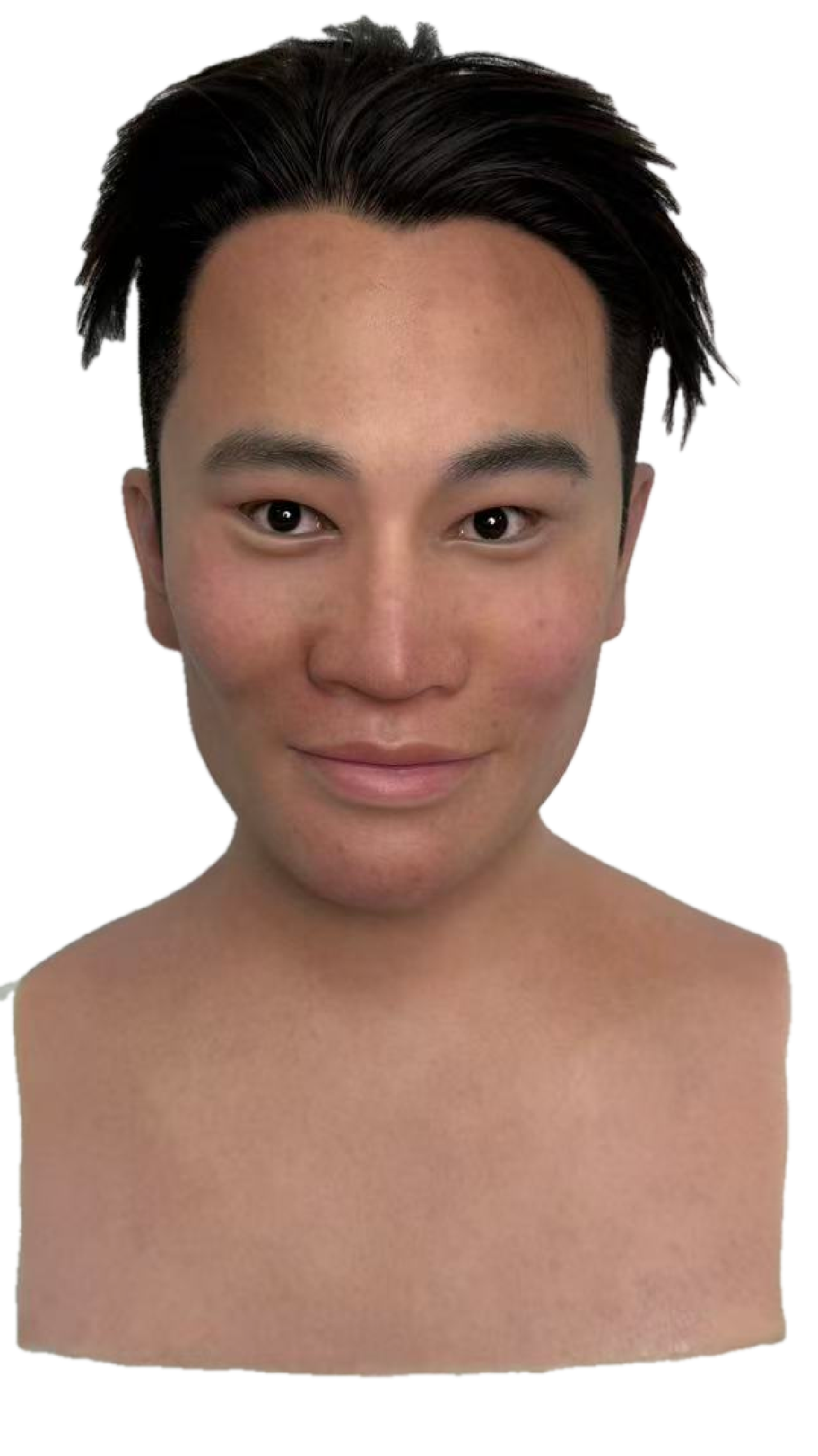 Fusheng Realistic Silicone Male Face Mask with Black Hair – Full Head Mask