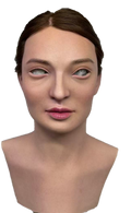GeoNickrgina Realistic Silicone Female Face Mask with Brown Hair – Full Head Mask