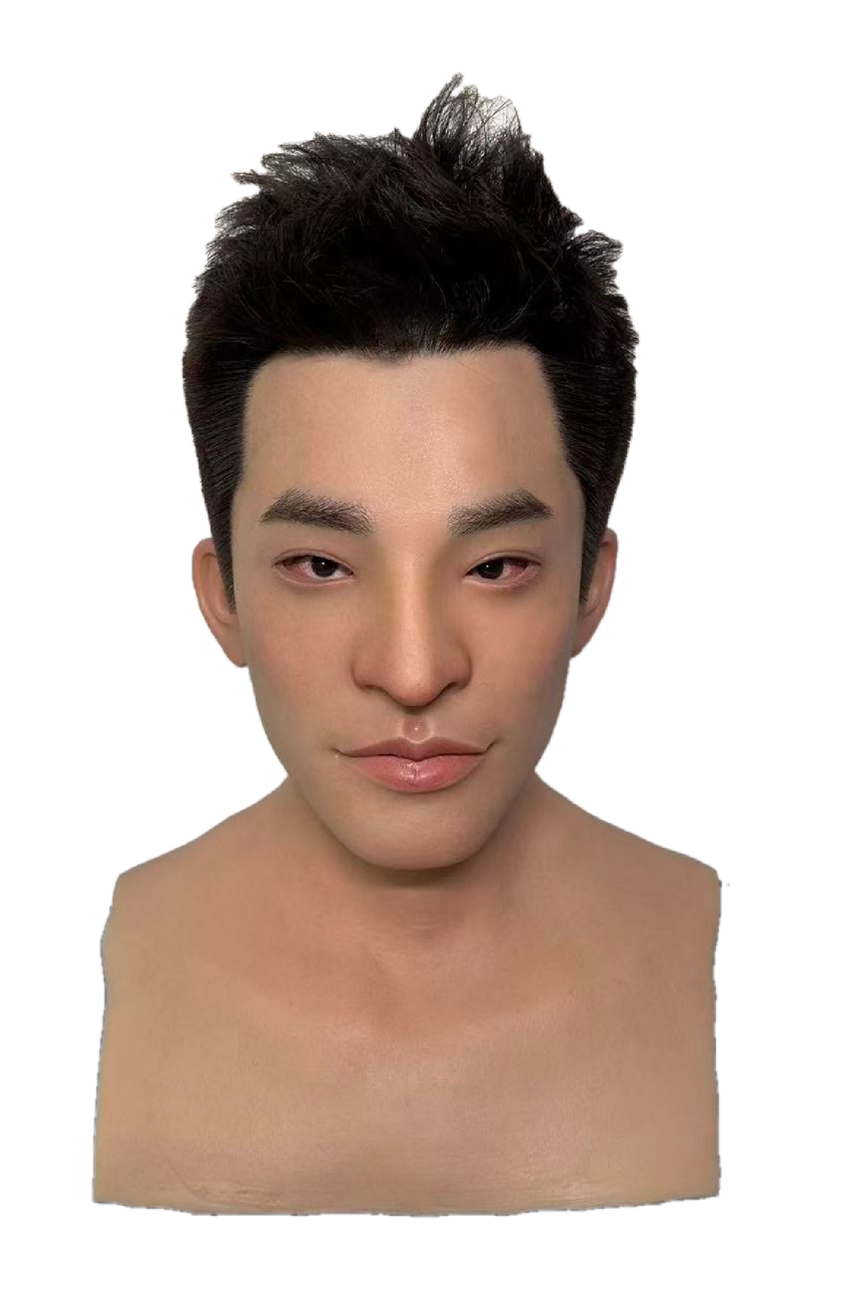 Han Kun Realistic Silicone Male Face Mask with Black Hair – Full Head Mask