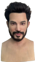 Jack Realistic Silicone Male Face Mask with Black Hair & Beard – Full Head Mask