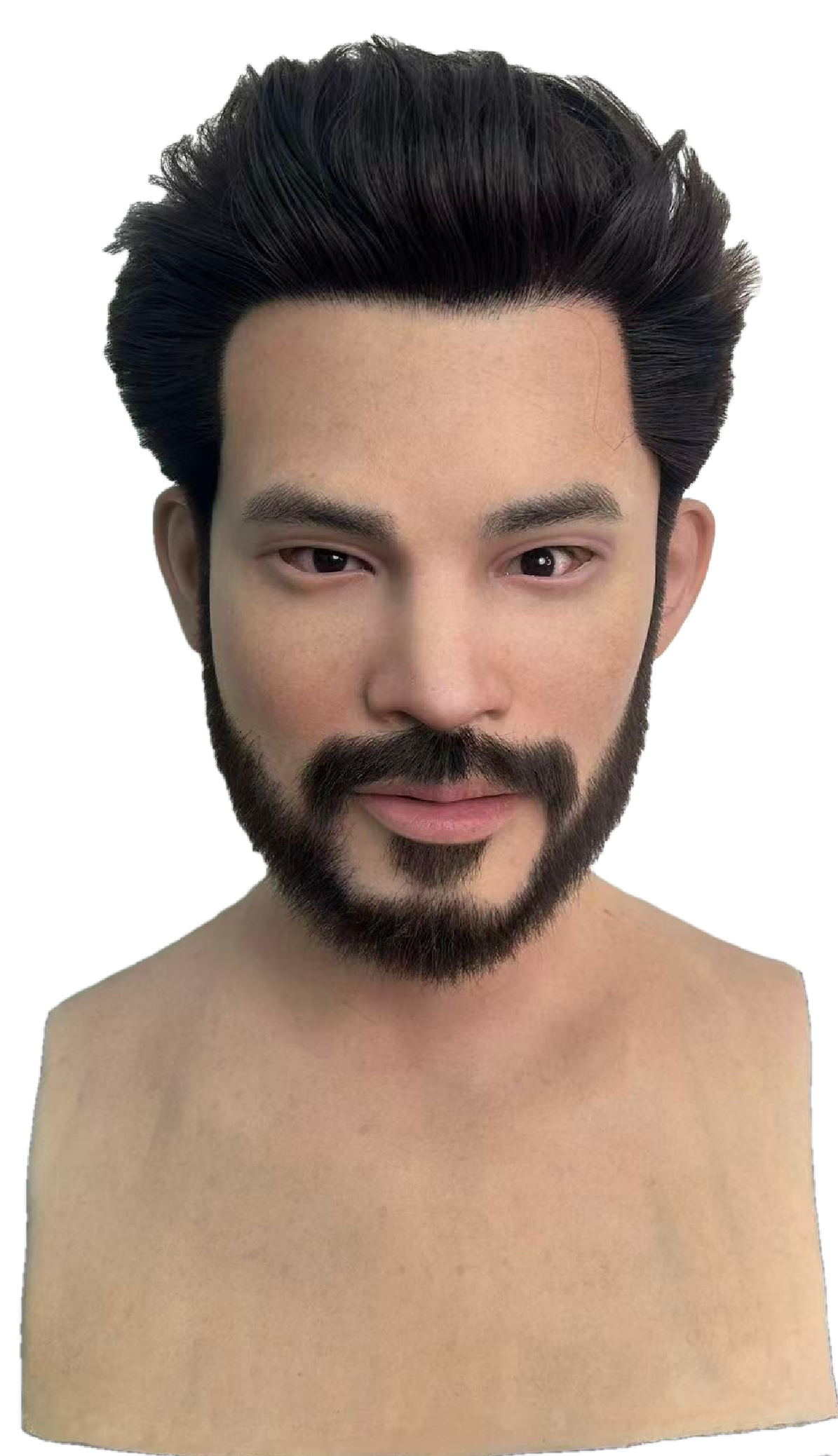 Jack Realistic Silicone Male Face Mask with Black Hair & Beard – Full Head Mask
