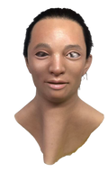 Jayla Realistic Silicone Female Face Mask with Black Hair – Full Head Mask
