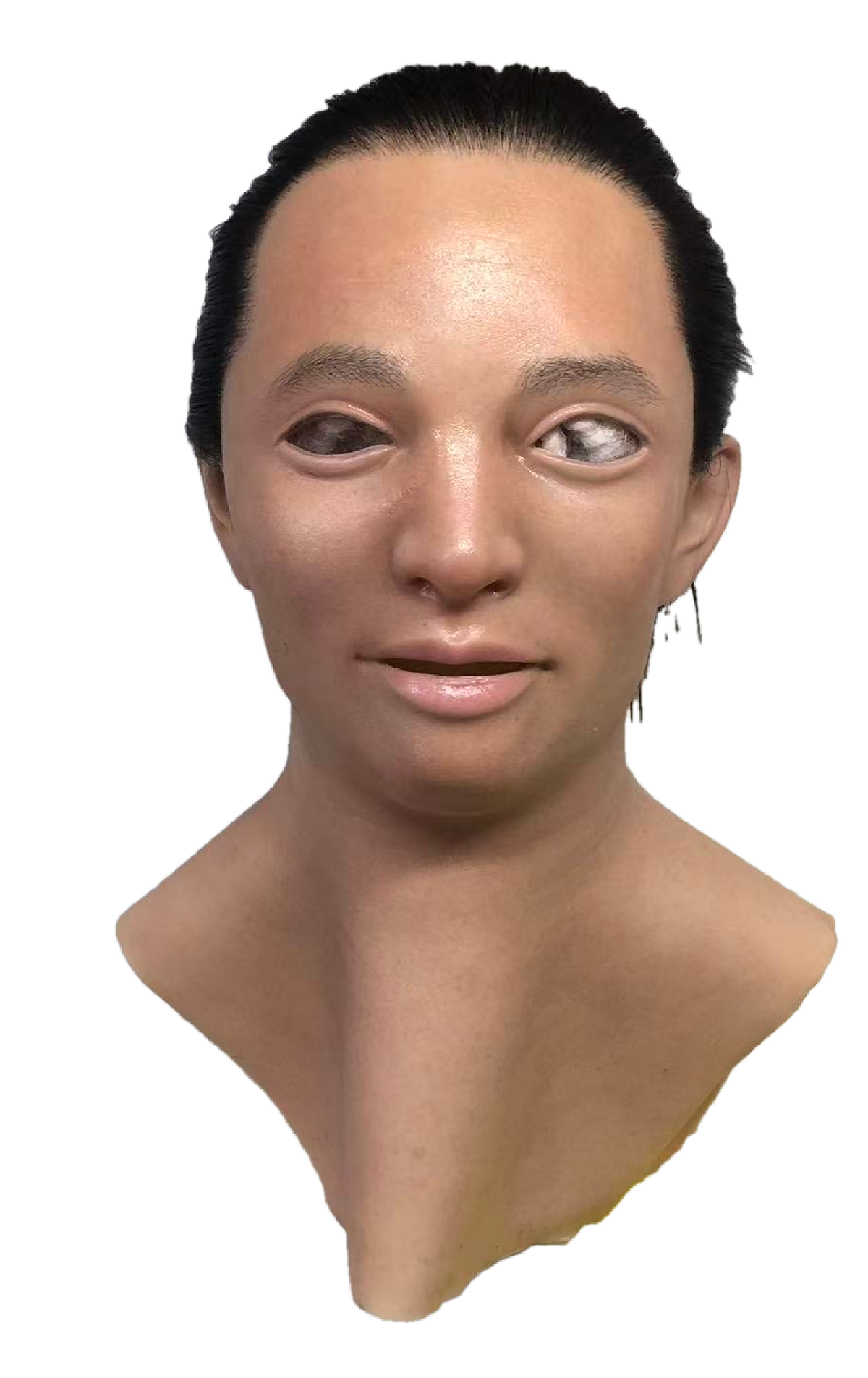 Jayla Realistic Silicone Female Face Mask with Black Hair – Full Head Mask