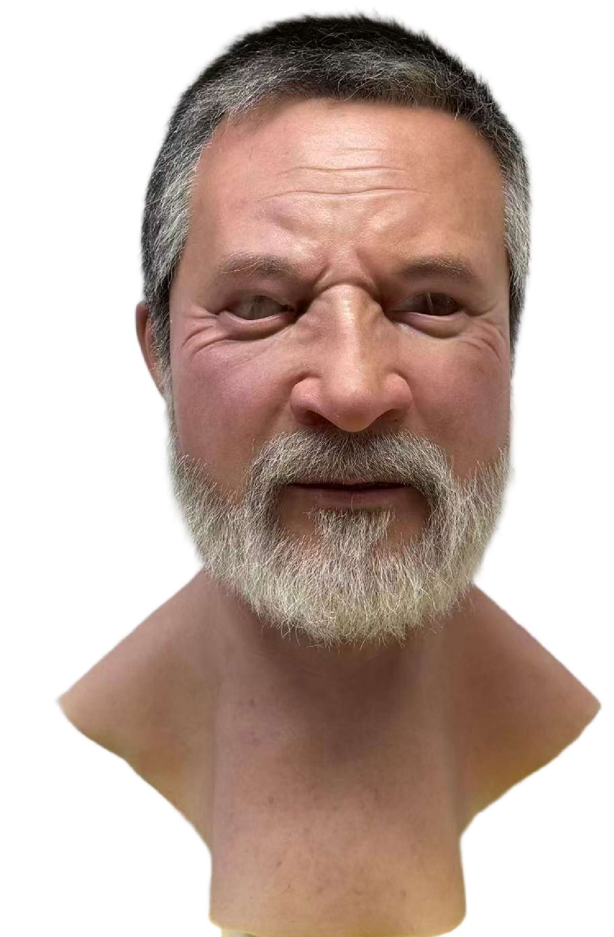 Kedde Realistic Elderly Male Silicone Face Mask with Gray Hair & White Beard