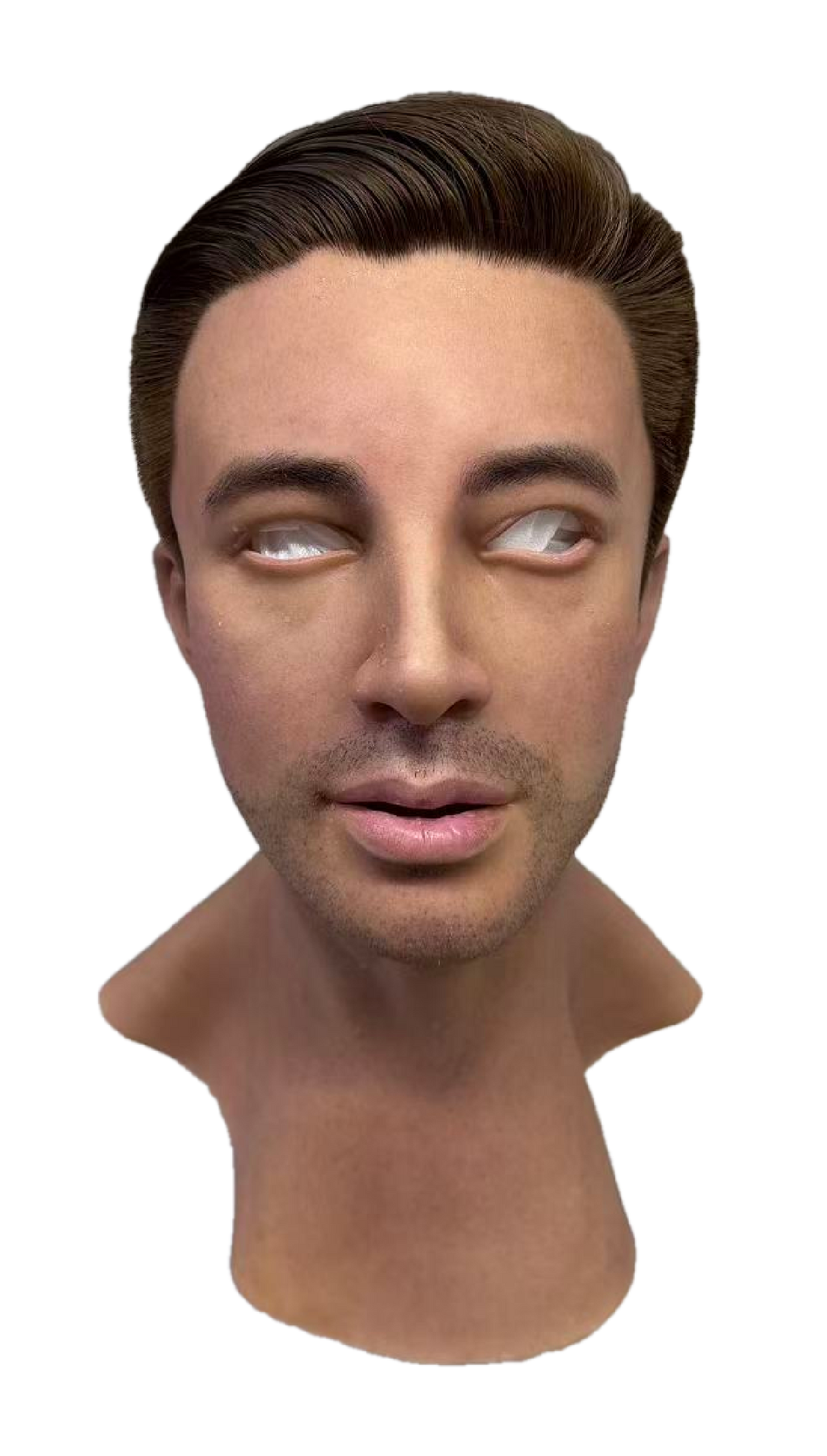 Khosro Realistic Silicone Male Face Mask with Brown Hair – Full Head Mask