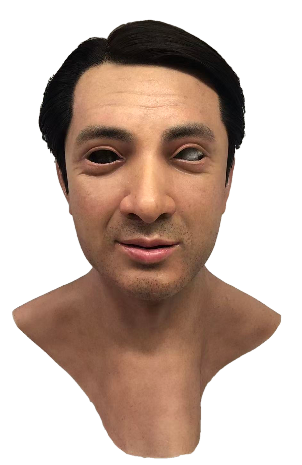 Kodove Realistic Silicone Male Face Mask with Black Hair – Full Head Mask