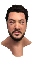 Lane Realistic Silicone Male Face Mask with Black Hair & Beard – Full Head Mask