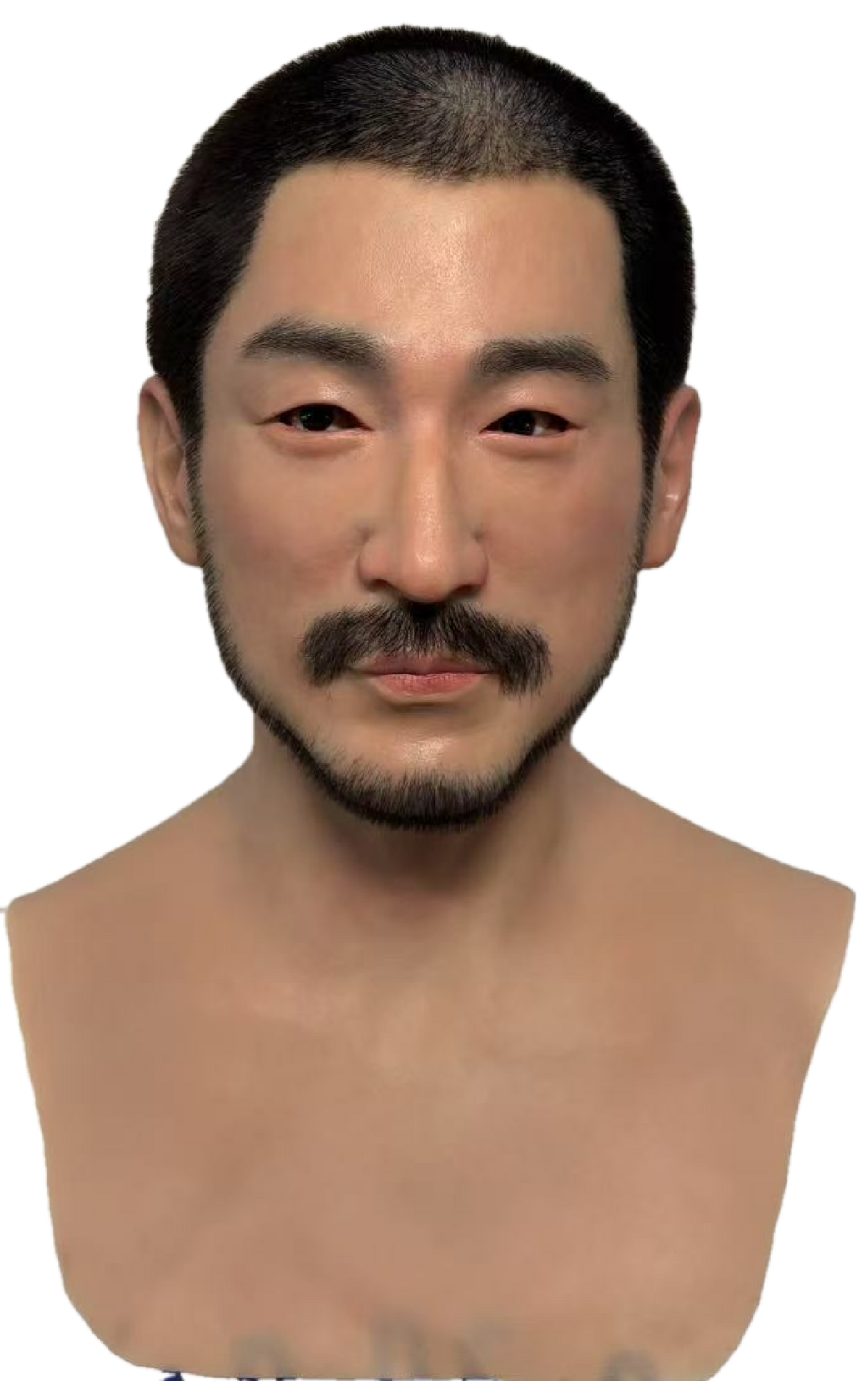 Li Hao Realistic Silicone Male Face Mask – Short Hair & Beard Style