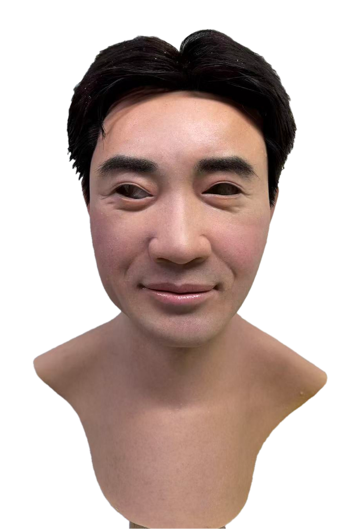 Li Jian Realistic Silicone Male Face Mask – Black Hair Natural Smile