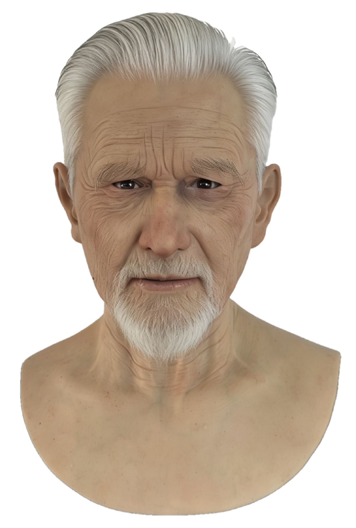 Williams – Hyper Realistic Elderly Male Silicone Mask with White Hair