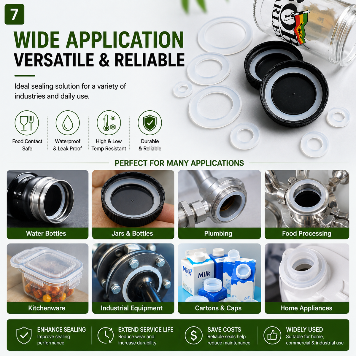 Custom Food Grade Silicone Gasket & Sealing Ring – Waterproof Heat Resistant