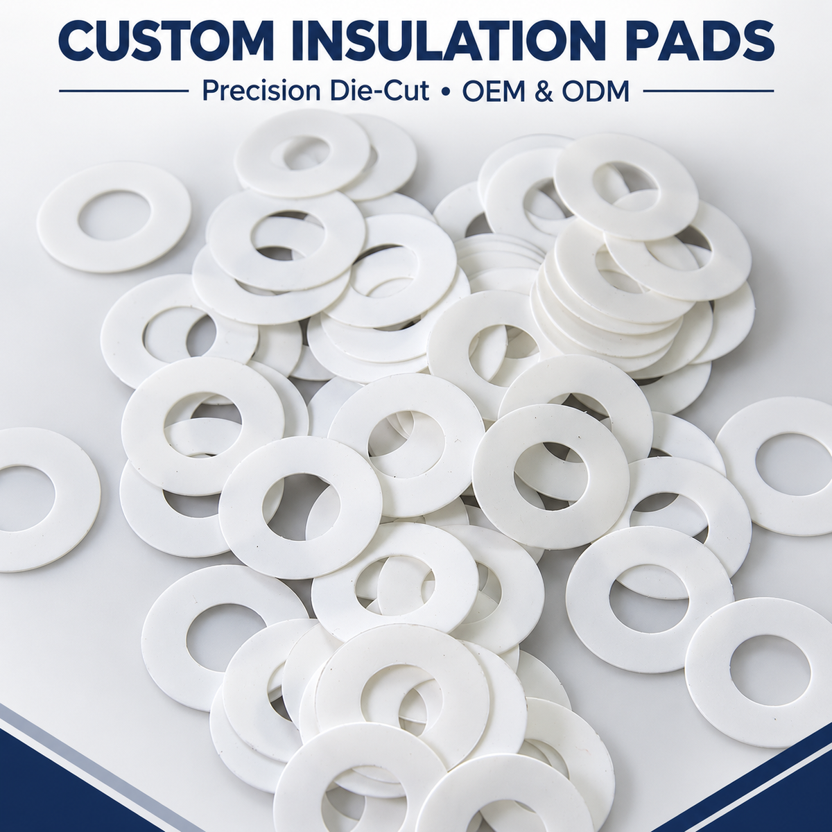 TPF PBT and Red Vulcanized Fiber Insulation Washers | Custom Die-Cut Pads
