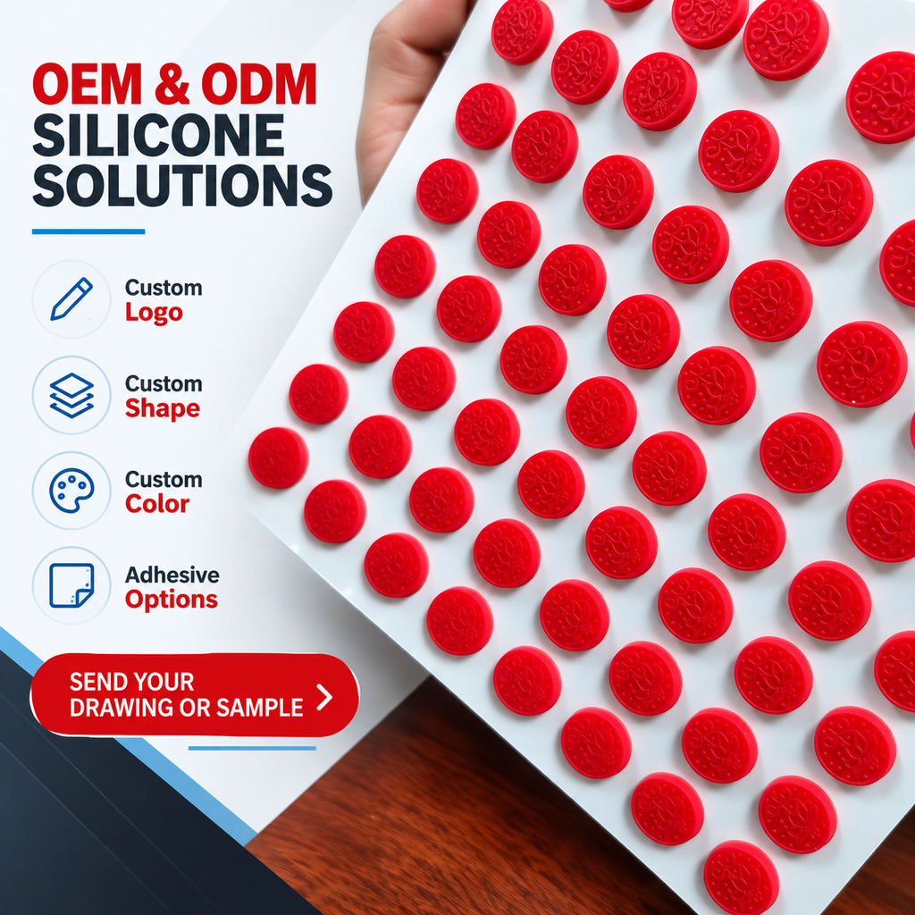 Silicone Bumper Pads for Furniture, Cabinets, Electronics and Glass | Custom Made