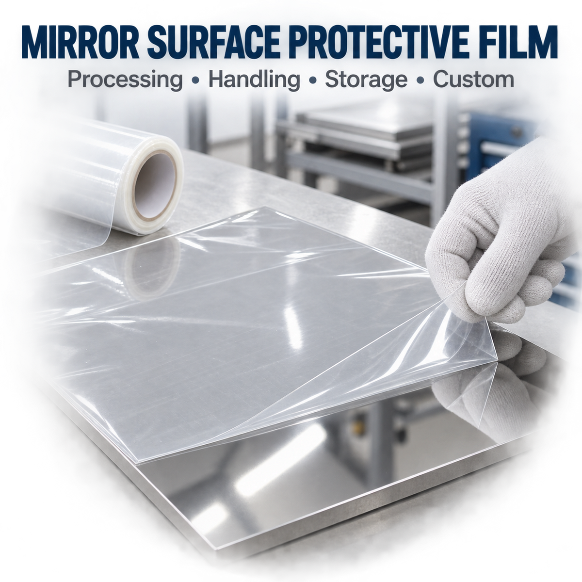 Clear Mirror Surface Protective Film for Metal, Glass and Plastic Panels | Custom