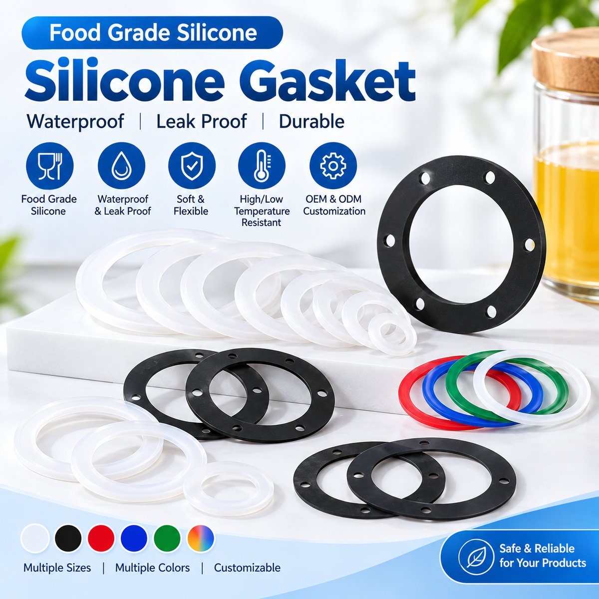 Custom Food Grade Silicone Gasket & Sealing Ring – Waterproof Heat Resistant
