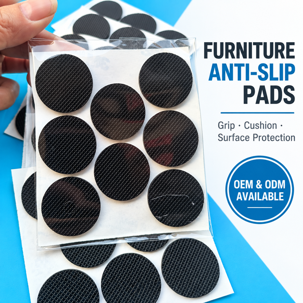 Custom Silicone Anti-Slip Furniture Pads – Self-Adhesive Non-Slip Feet for Chairs, Tables and Cabinets