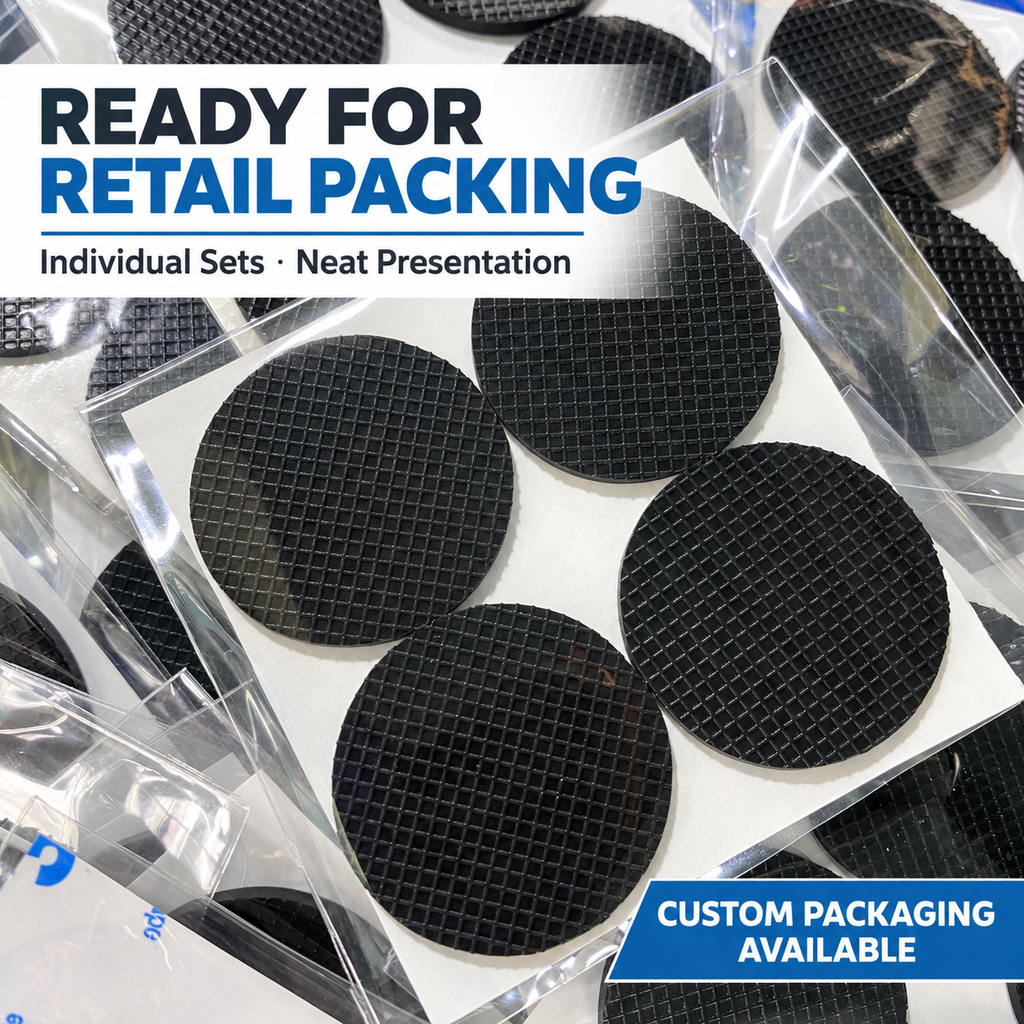 Custom Silicone Anti-Slip Furniture Pads – Self-Adhesive Non-Slip Feet for Chairs, Tables and Cabinets
