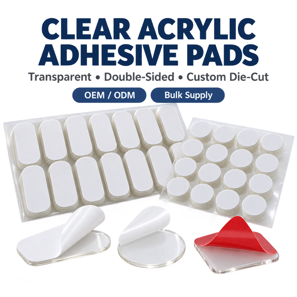 Removable Clear Acrylic Adhesive Pads for Mounting and Display | Custom