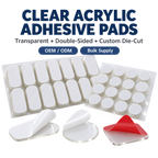 Removable Clear Acrylic Adhesive Pads for Mounting and Display | Custom