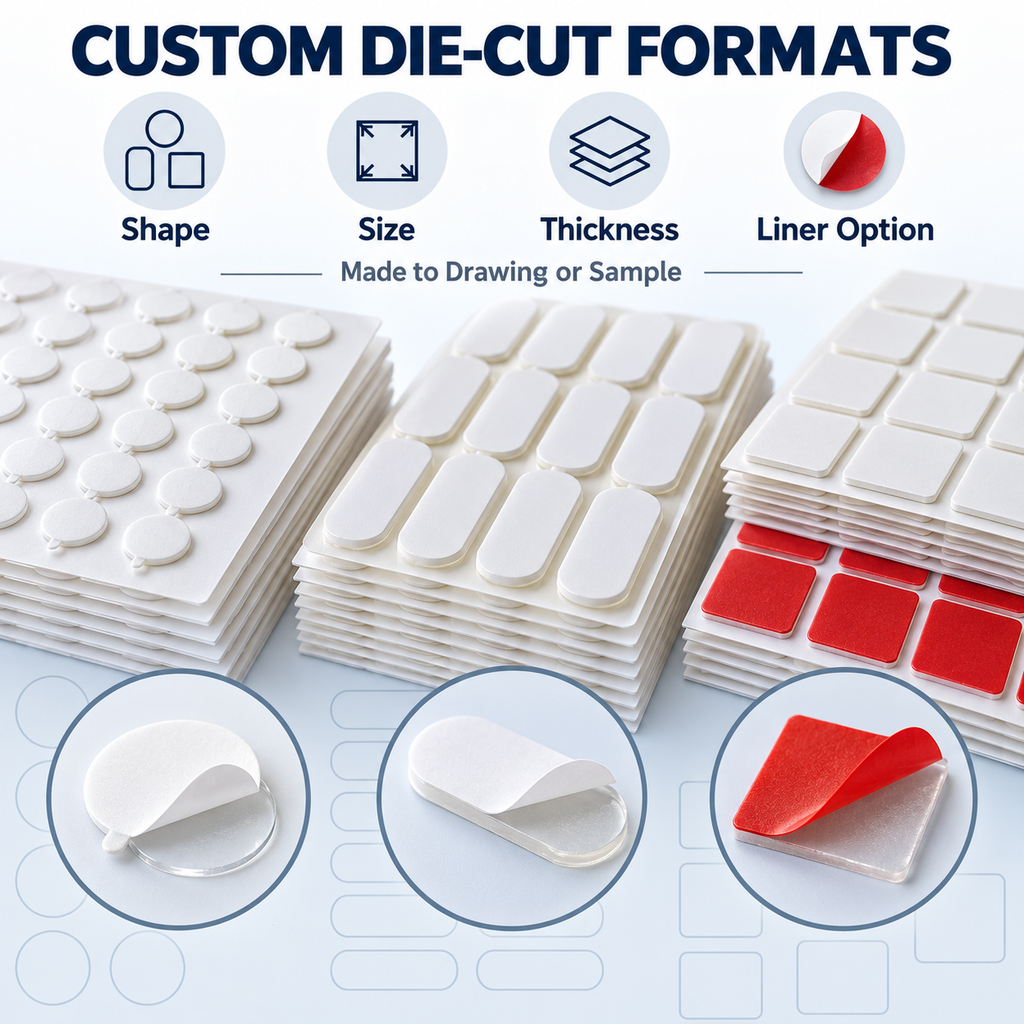 Removable Clear Acrylic Adhesive Pads for Mounting and Display | Custom